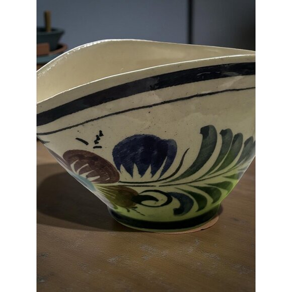 Hand-Painted Tonalá Mexican Pottery Pitcher – Signed RS – 7” Folk Art Floral – F - Picture 6 of 7